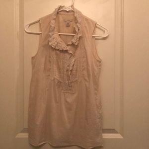 J Crew eyelet half button